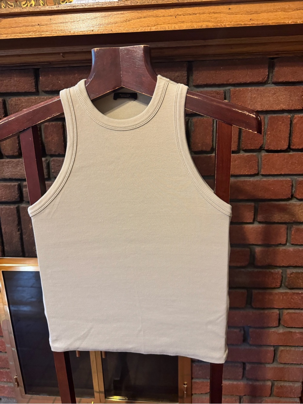 Massimo Dutti Beige Ribbed Crewneck Tank brand new size L - Picture 2 of 9